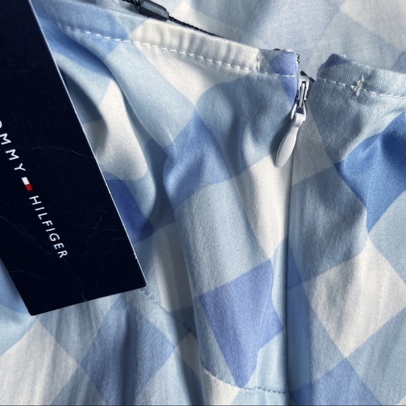 TOMMY HILFIGER NWT Gingham Check Tie Waisted Tiered Dress Size 4  in Blue - Picture 14 of 15